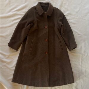 Anne Klein Brown Mohair and Wool Coat sz 6